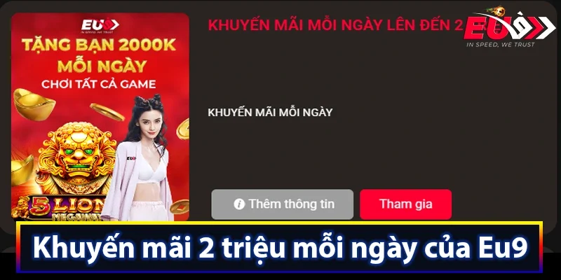 Khuyến mãi 2 triệu mỗi ngày của Eu9